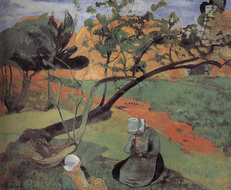 Paul Gauguin Brittany landscape Norge oil painting art
